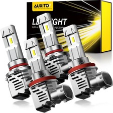 4* AUXITO 9005+H11 LED Combo Headlight Kits 400W High/Low Beam Bulbs Super White