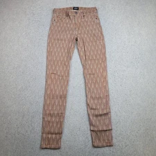 Hudson Nico Denim Jean Mid Rise Super Skinny Nouveau Print Brown Size 27 EUC
