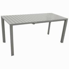 Gartentisch Ausziehtisch Esstisch Alutisch BAGO 162x70cm Alu wetterfest silber