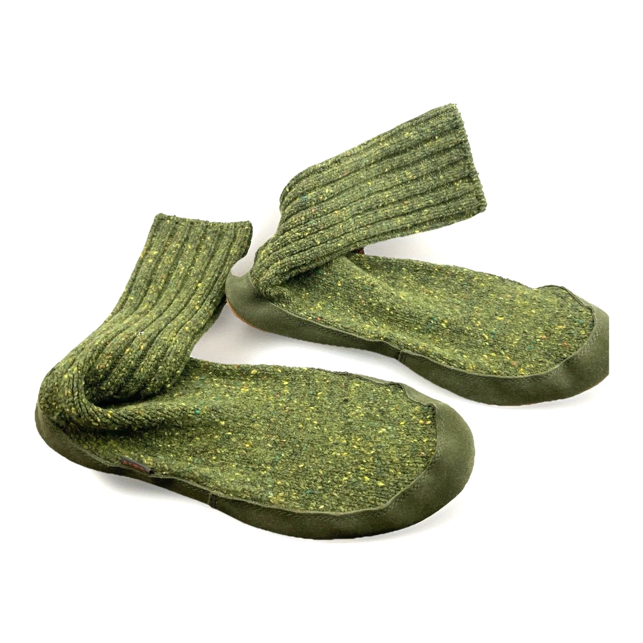 ACORN Slipper Sock, The Original, Olive Coast Wool Men's Size M 12-13 FREE Ship