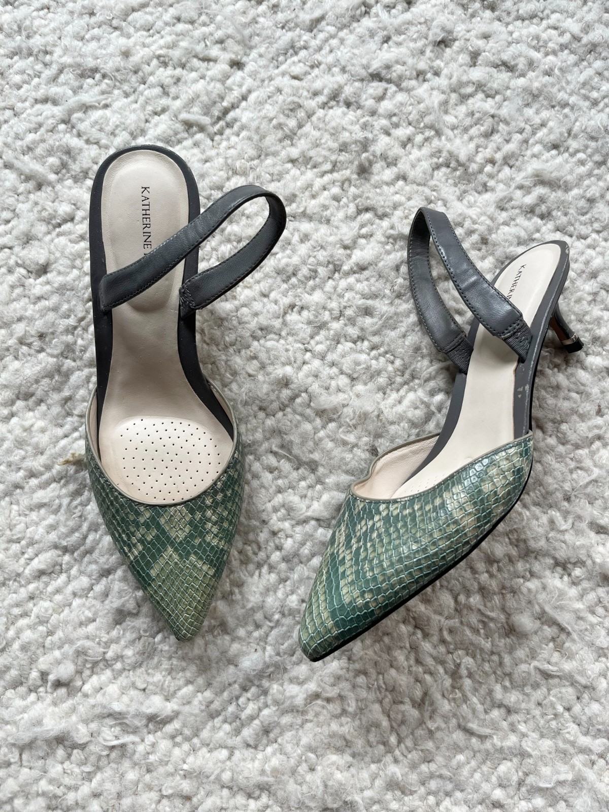 Katherine Kelly Python Slingback Pumps Heels Kitt… - image 1