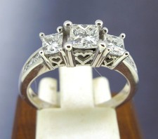 .69 ctw Diamonds Princess  Round 14k White Gold Three Stones Engagement Ring