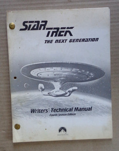 Autographed Star Trek The Next Generation Writers Technical Manual Fourth Season