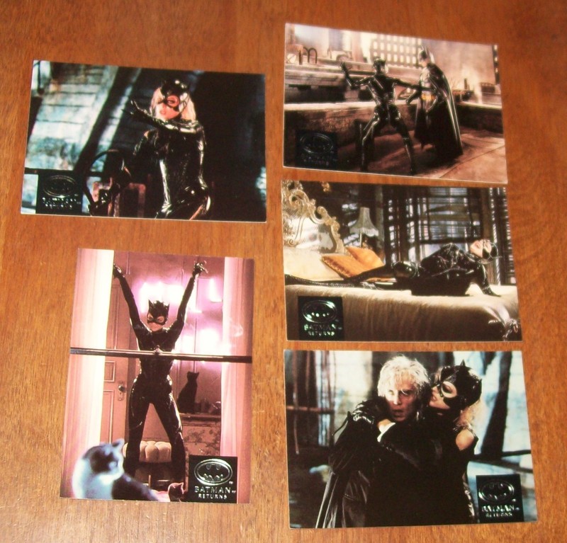 Five 1992 Topps Stadium Club BATMAN RETURNS Catwoman Cards