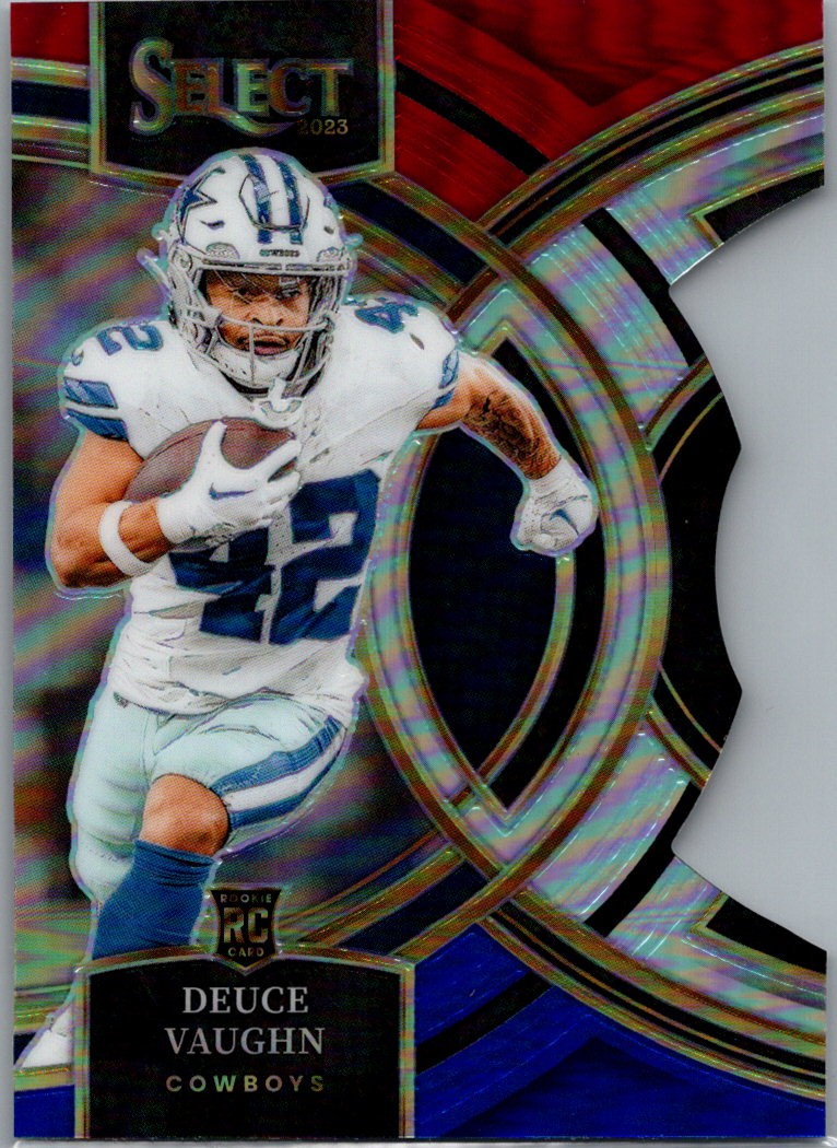 2023 Panini Select #128 Deuce Vaughn Red and Blue Prizms Die Cuts