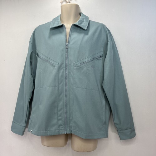 Chaqueta de bombardero Adidas azul Harrington talla mediana abrigo de pista cremallera algodón - Imagen 4 de 14