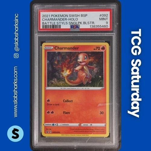 2021 POKEMON SWSH BS PROMO BATTLE STYLE 1-PACK BLISTER #SWSH092 CHARMANDER PSA 9