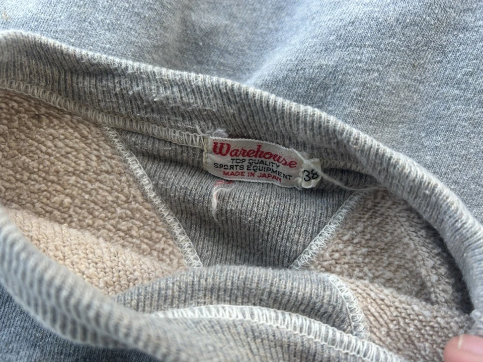 Sudadera Warehouse & Co 403 Loop Wheel Doble V Talla 38 Pequeña Gris Hecha en Japón Foto 4 de 4