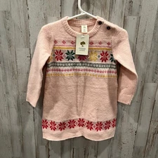 New! Tucker + Tate Pink Fair Isle A-Line Fuzzy Sweater Dress Holiday 18 Months