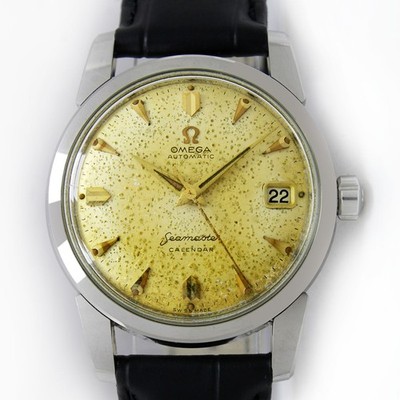 Vintage Omega Seamaster Calendar Original Patina Dial Men Steel Watch C.1956