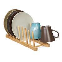 2 X TellerstäNder Bambus, Deckelhalter, Abtropfgestell KüChe, Topfdeckelhalter
