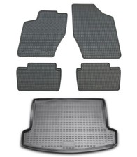 Gummi Kofferraumwanne Fußmatten für Peugeot 307 SW 2002-2008 Set Passform Matten