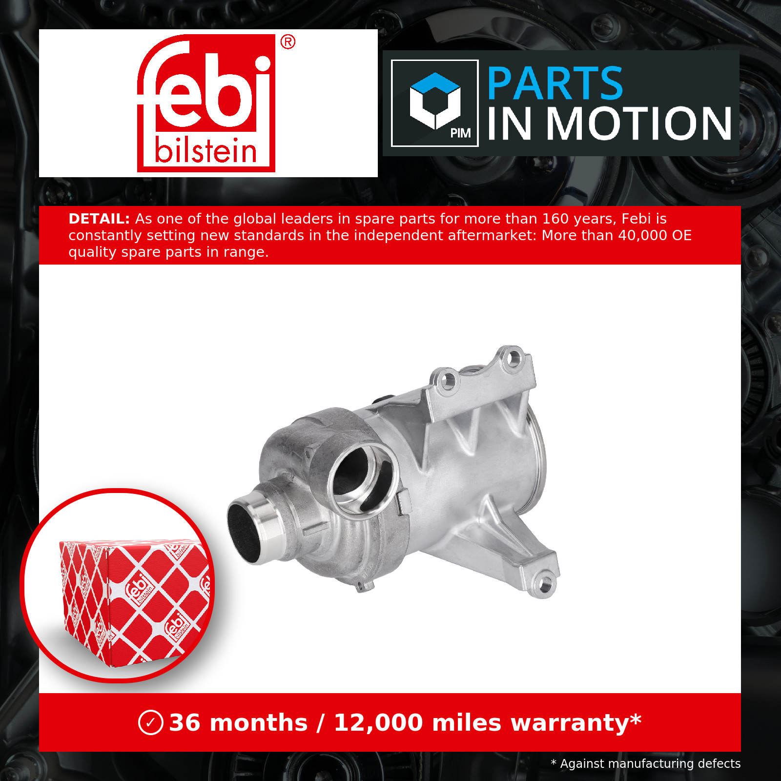 Water Pump fits VOLVO V60 2.0 2013 on Coolant 31368419 31368715 Febi Quality New - Image 12