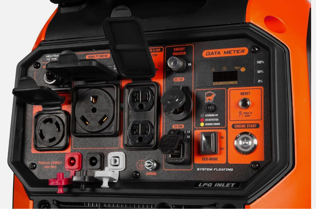 WEN 6800W Quiet Portable Dual Fuel Inverter Generator, Electric Start,CO Sensor