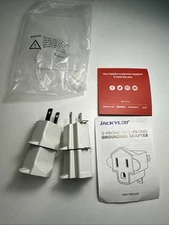 4 Pack ETL Listed Grounding Outlet Adapter JACKYLED 3-2 Prong Adapter Converter