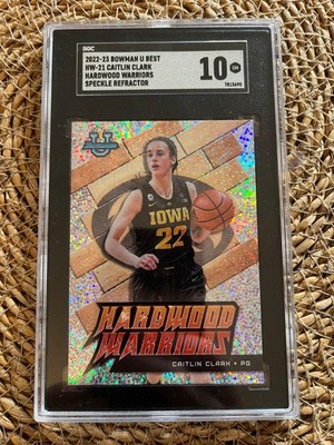 CAITLIN CLARK 2022-23 BOWMAN U BEST - HARDWOOD WARRIORS SPECKLE REFRACTOR SGC10