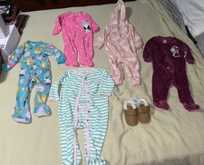 Baby Girls Carters, Disney Baby Winter Clothes Lot Of 6 Items Booties, Zip Ups