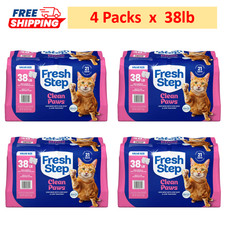 4 packs - Fresh Step Clean Paws Multi-Cat Litter with Febreze, 38lb