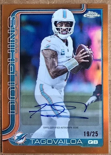 2025 Topps Chrome Tua Tagovailoa Chrome Autographs (RAW)