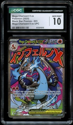 CGC 10 GEM MINT Mega Charizard X Ex MEP 023 Black Star MEP023 Pokemon Card 015