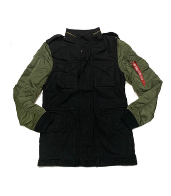 Alpha Industries Fushion Field Coat Men's Size Small Jacket Black & sage