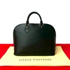 LOUIS VUITTON Alma Epi Handbag Epi Leather black 08875