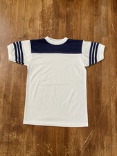 Deadstock Vintage 80s Single Stitch Classic Retro Ringer T-Shirt Youth 14-16 USA