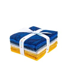 Expressions Batiks Hand-Dyes Tuscan Blue Fat Quarter Bundle by Riley Blake