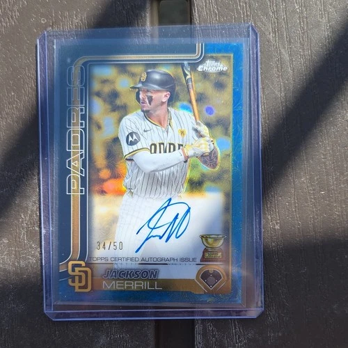 2025 Topps Gilded Chrome Gold Jackson Merrill CGA-JM Blue /50 Padres