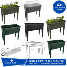 Elho Basics XXL Grow Table Planter 75cm Recycled Plastic Raised  Optional Lid