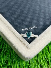 Pear Cut Teal Sapphire Ring 925 Sterling Silver Gift For Her Engagement Ring.