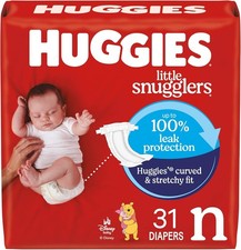 Huggies Size Newborn Diapers, Little Snugglers Baby Diapers, Size Newborn 10lbs