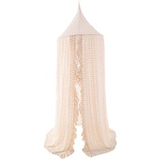 Kids Bed Canopy for Girls Crib Canopy Princess Hanging 94.5 Inches Beige