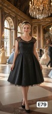 Disney Witchy Goth Empire Waist Fit N Flair Cap Lace Sleeves Dress Womens Sz 16