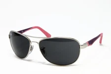 Ray Ban Junior RJ9534S-21287 Silver Purple Pink 54mm Aviator Kids Sunglasses