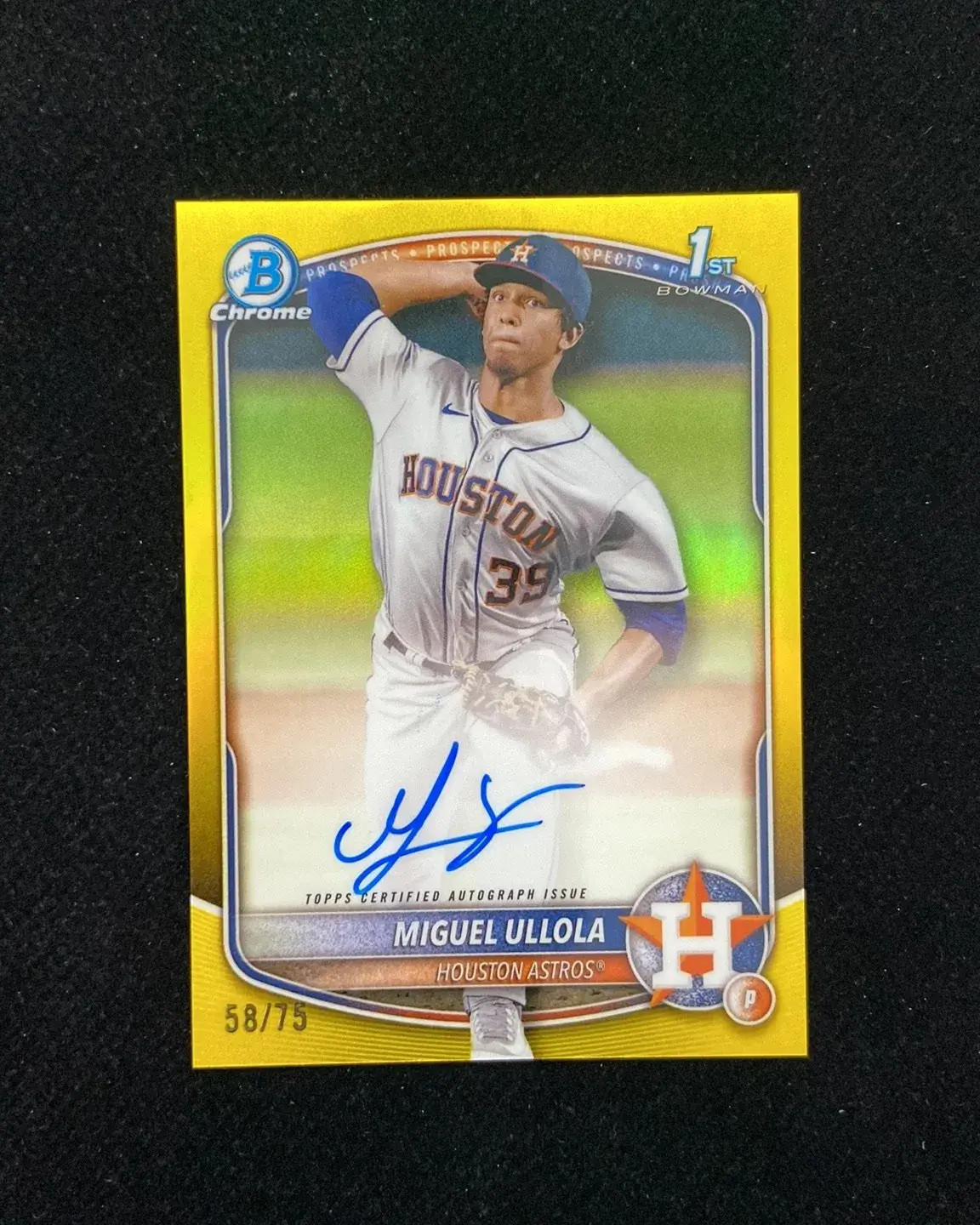 2025 Bowman Chrome Prospects Yellow #CPA-MU Miguel Ullola 1st Auto 58/75 HD