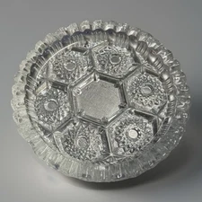 Vintage Crystal Italy Ashtray Sawtooth Edge 4.5” Fine Glass Rare ✨