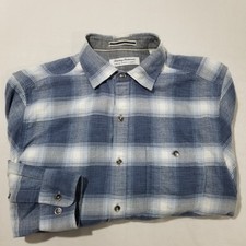 Tommy Bahama Flannel Shirt Medium Canyon Beach Fireside Plaid Lakewater 138