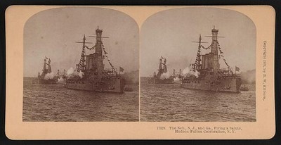 New York NY 1909 Hudson-Fulton Celebration Battleships Salute Neb N J Ga