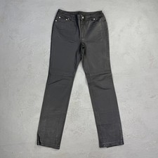 Vintage Newport News Black Leather High Waisted Pants 6T, Fit 30 x 33