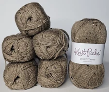 Knit Picks Stroll Tweed, Rabbit Heather, #26286, lot of 6, Merino/Donegal 50g