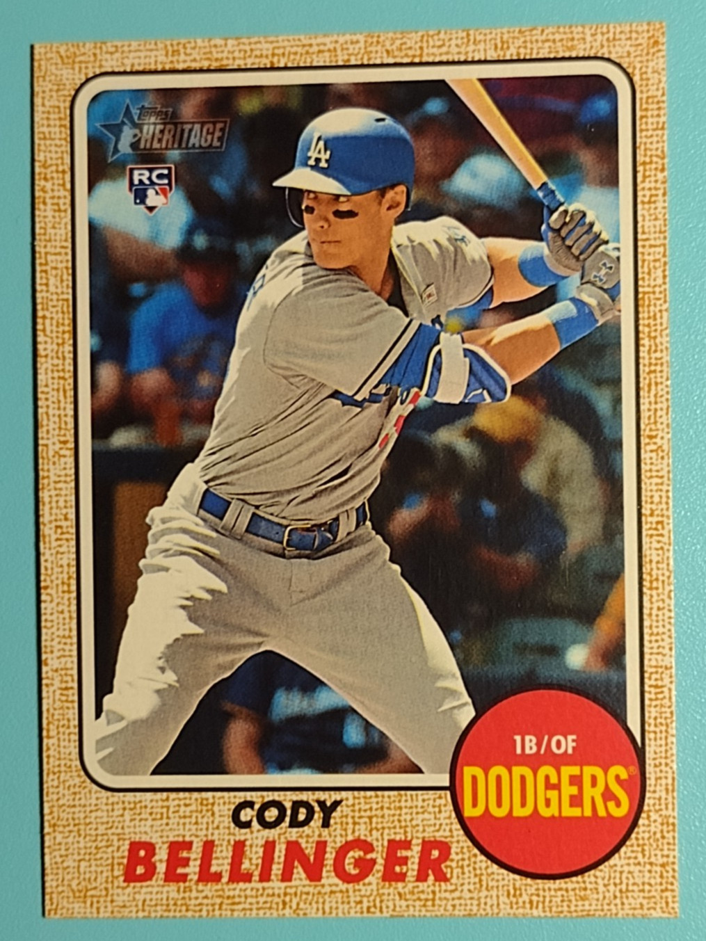 2017 Topps Heritage Cody Bellinger ROKIE RC Action IMAGE VARIATION SP  - Yankee