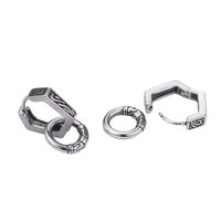 Double Hoop Earrings For Men Geometric Earrings Vintage Earrings Punk Earrings