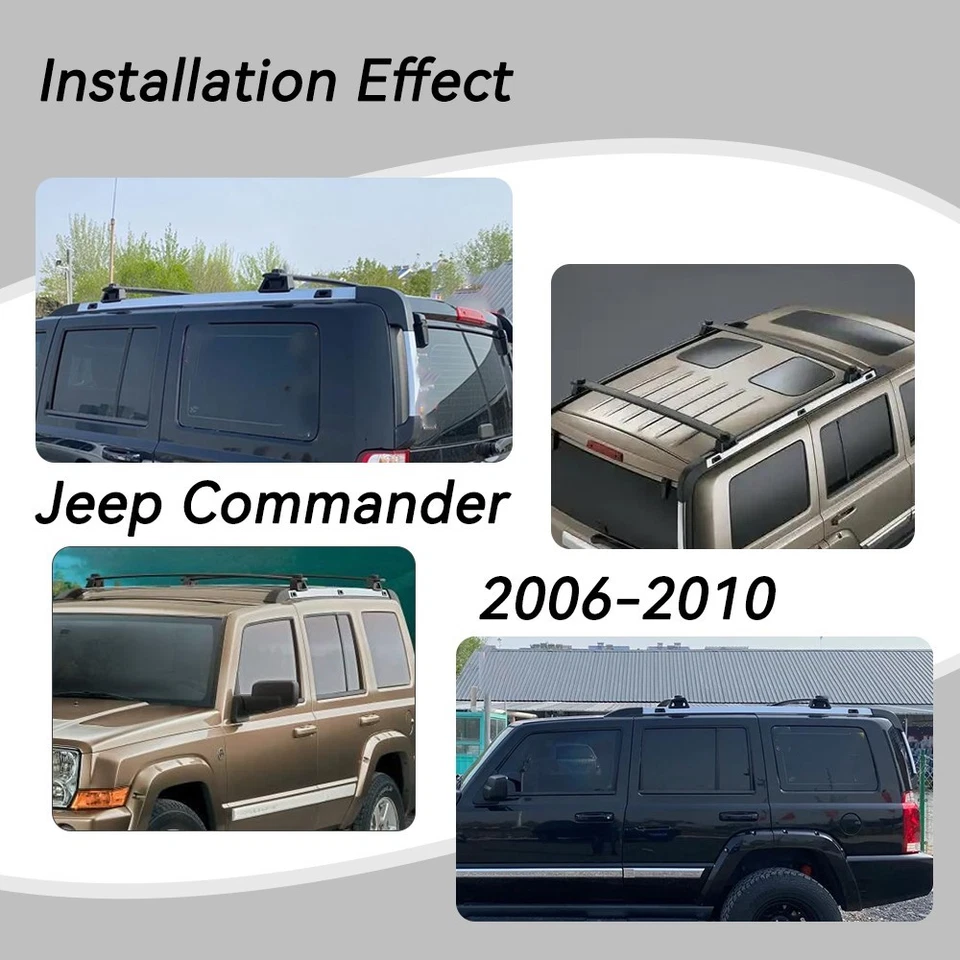 Поперечная штанга багажника на крышу из запасов США подходит для Jeep Commander 2006-2010 алюминиевые поперечные штанги - Изображение 3 из 4