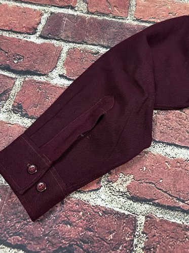 Vintage PENNEYS TOWNCRAFT Burgundy Wool Loop Collar Button Shirt Medium 50s 60s - Picture 11 of 11