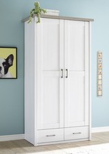 Kleiderschrank 2-türig "LUCA" Babyzimmer Kinderzimmer Pinie weiß 106cm