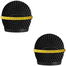 Mic Black Grille with Bling Decorative Band Crystal for Shuer SM58 Beta 58A R...