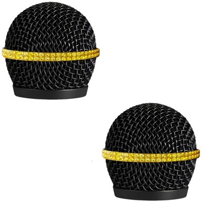 Mic Black Grille with Bling Decorative Band Crystal for Shuer SM58 Beta 58A R...