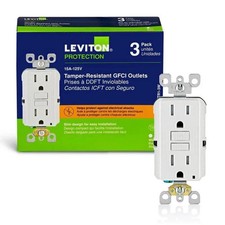 Leviton Protection Tamper-Resistant GFCI Outlets 15A-125V, 3 Pack unites