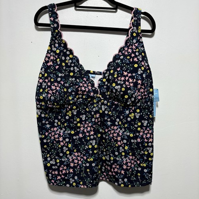 #ad Draper James Swim Top Womens 3X Floral Lightly Padded Swimwear Tankini UPF 50 $16.99
